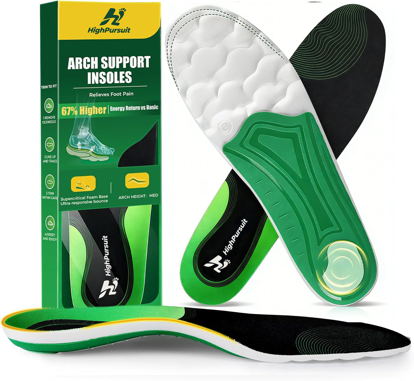 HighPursuit Supercritical Foam Insoles for Men Women